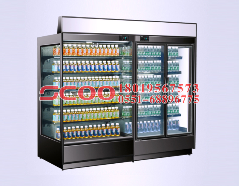 supermarket refrigerated showcase two-stage compression refrigeration cycle and cascade refrigeration cycle 